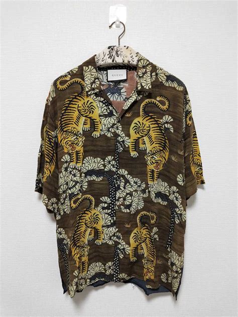 gucci button up shirt|Gucci tiger button up.